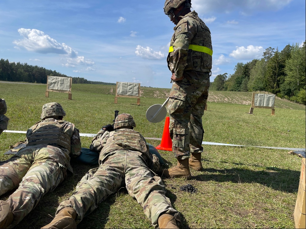 Air Defenders from 5th Battalion, 4th Air Defense Artillery, Conduct Drivers and M249 Training