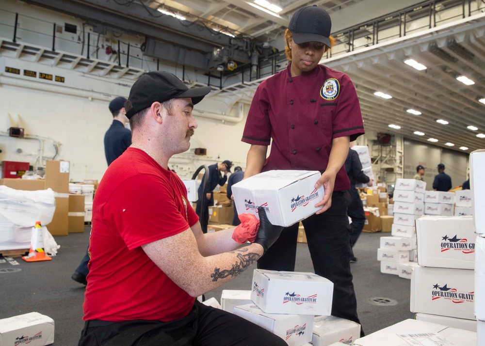 Operation Gratitude aboard USS Tripoli (LHA 7)