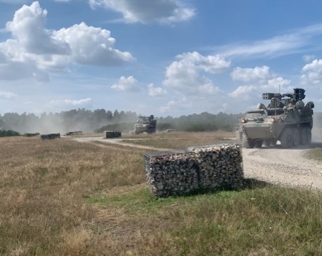 Air Defenders from 5th Battalion, 4th Air Defense Artillery, Conduct Drivers and M249 Training