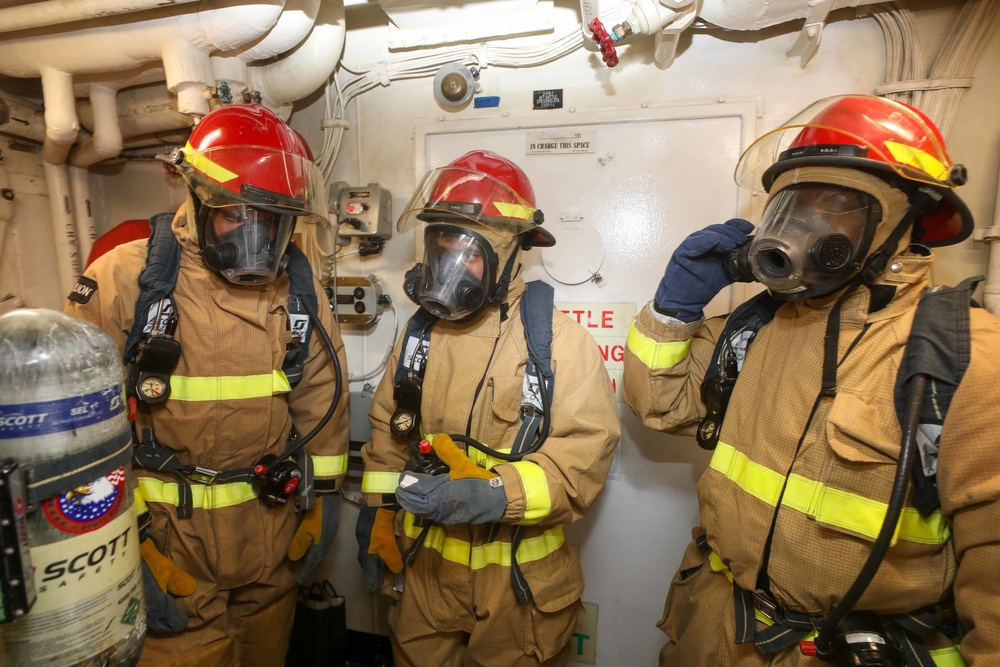 USS Cole Conducts a General Quarters drill.