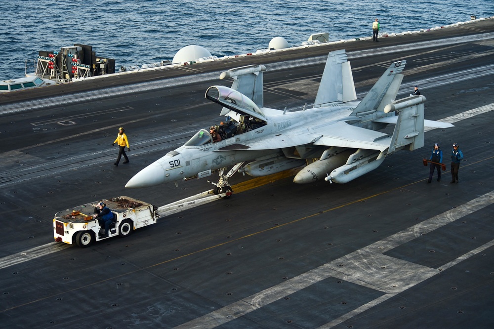 The Harry S. Truman Carrier Strike Group is on a scheduled deployment in the U.S. Naval Forces Europe area of operations, employed by U.S. Sixth Fleet to defend U.S., allied and partner interests.