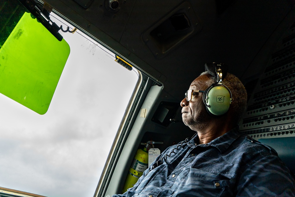 Local mayor visits AMC training field, catches a ride on C-17