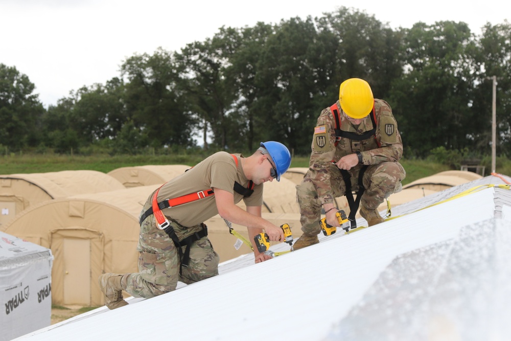 Teaming up to install a roof