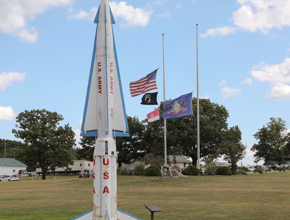 Flags fly at half-staff at Fort Indiantown Gap