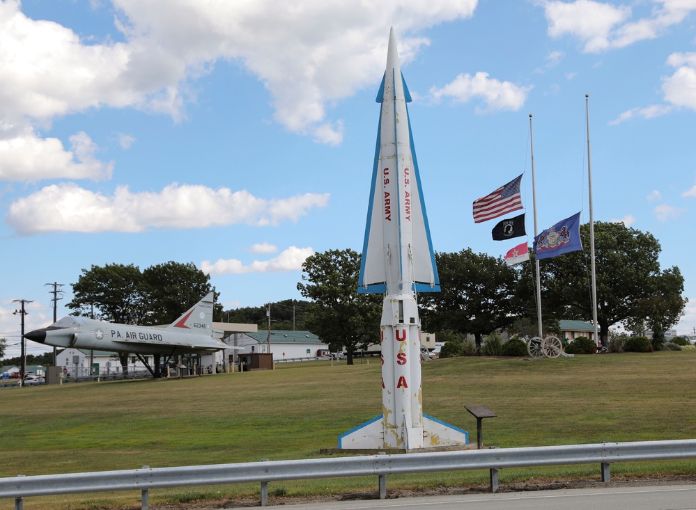 Flags fly at half-staff at Fort Indiantown Gap