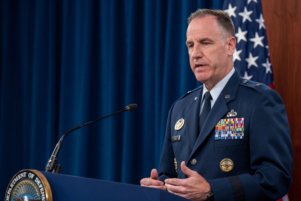 Pentagon Press Secretary, Air Force Brig. Gen. Pat Ryder, conducts press briefing