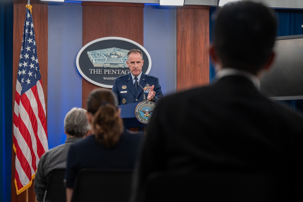 Pentagon Press Secretary, Air Force Brig. Gen. Pat Ryder, conducts press briefing