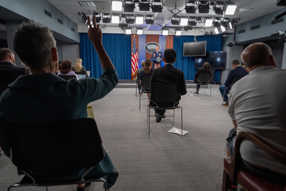 Pentagon Press Secretary, Air Force Brig. Gen. Pat Ryder, conducts press briefing