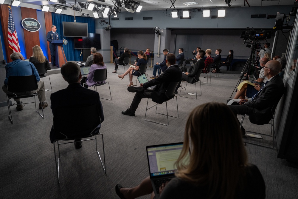 Pentagon Press Secretary, Air Force Brig. Gen. Pat Ryder, conducts press briefing