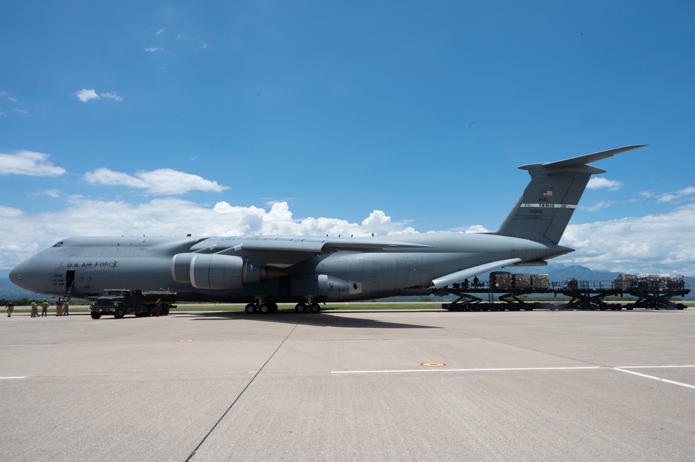 612th Air Base Squadron receives C-5M Super Galaxy Denton Cargo shipment from Travis Air Force Base