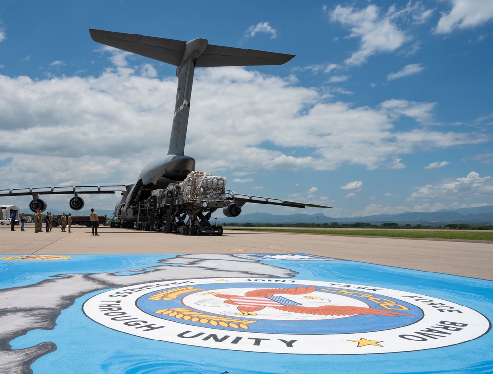 612th Air Base Squadron receives C-5M Super Galaxy Denton Cargo shipment from Travis Air Force Base