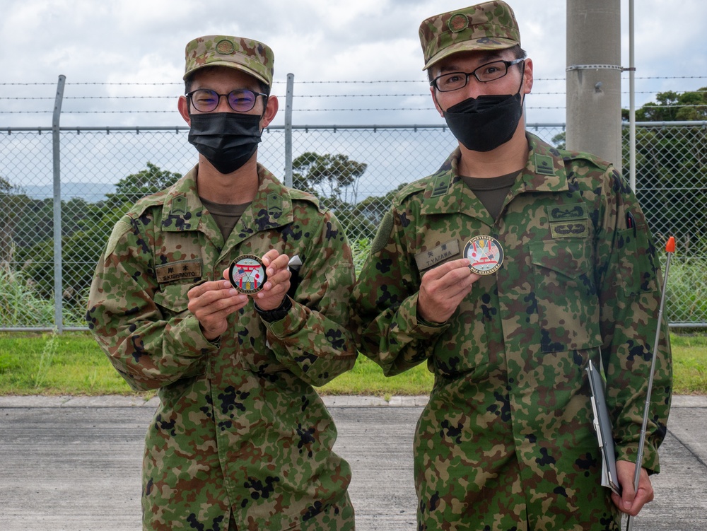 Members of Japan Ground Self-Defense Force receive Commander's Coin of Excellence