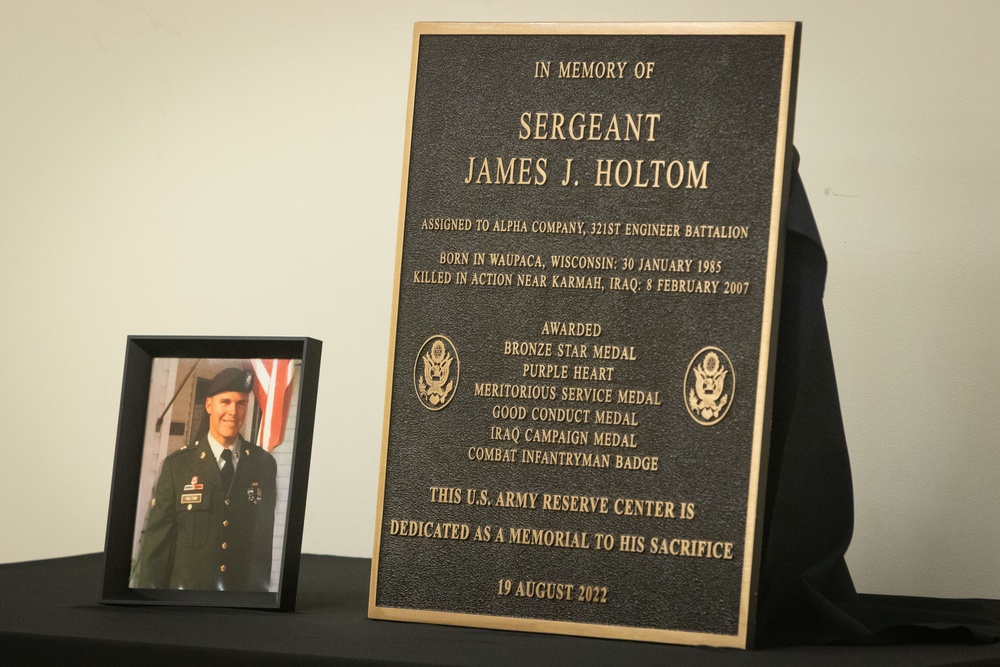 Sgt. James J. Holtom is memorialized for his sacrifice