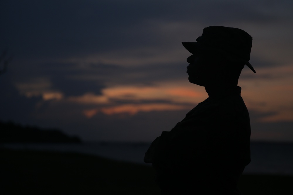 Marines with Combat Logistics Battalion 4 set up base at Kin Blue