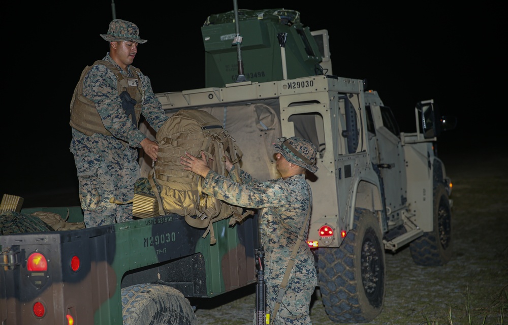 Marines with Combat Logistics Battalion 4 set up base at Kin Blue