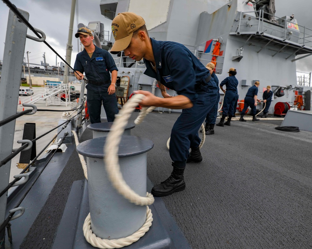 USS Higgins Departs Guam