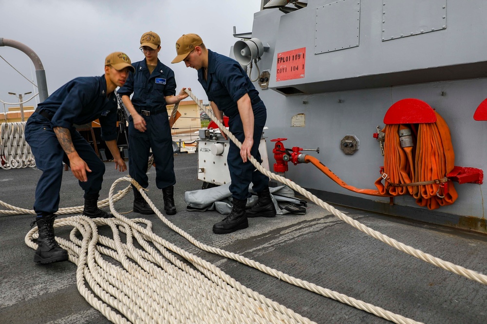 USS Higgins Departs Guam