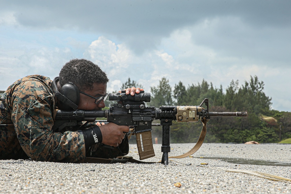 Marines with Combat Logistics Battalion 4 conduct table 5 and 6 rifle range