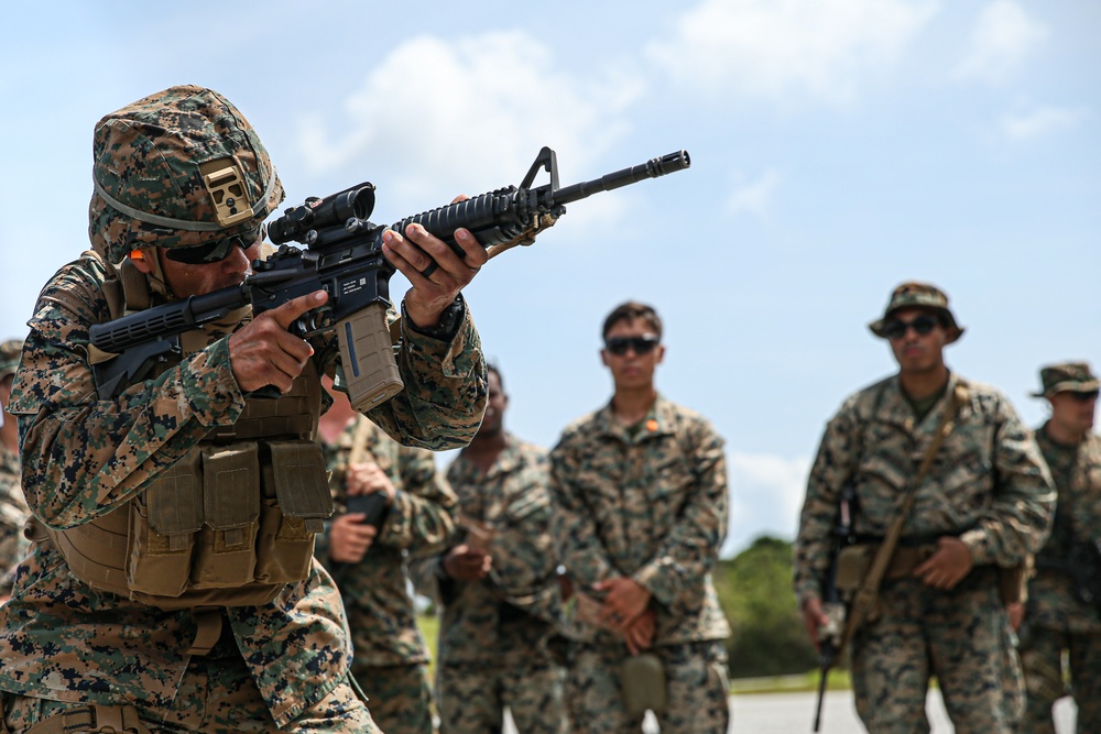 Marines with Combat Logistics Battalion 4 conduct table 5 and 6 rifle range