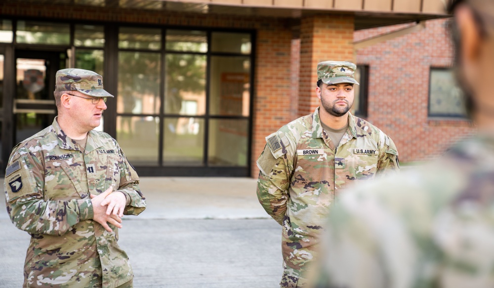 Two HHC Soldiers from 1st Signal Brigade get promoted