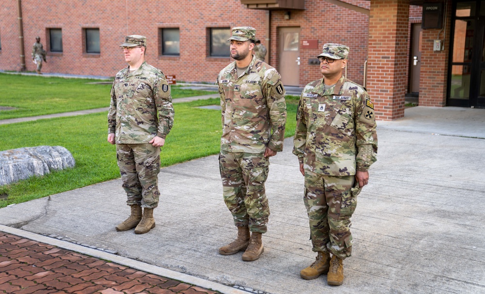 Two HHC Soldiers from 1st Signal Brigade get promoted