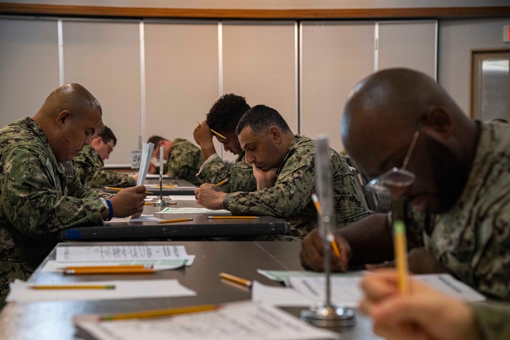 CFAS Sailors Take E-6 Navy-Wide Advancement Exam