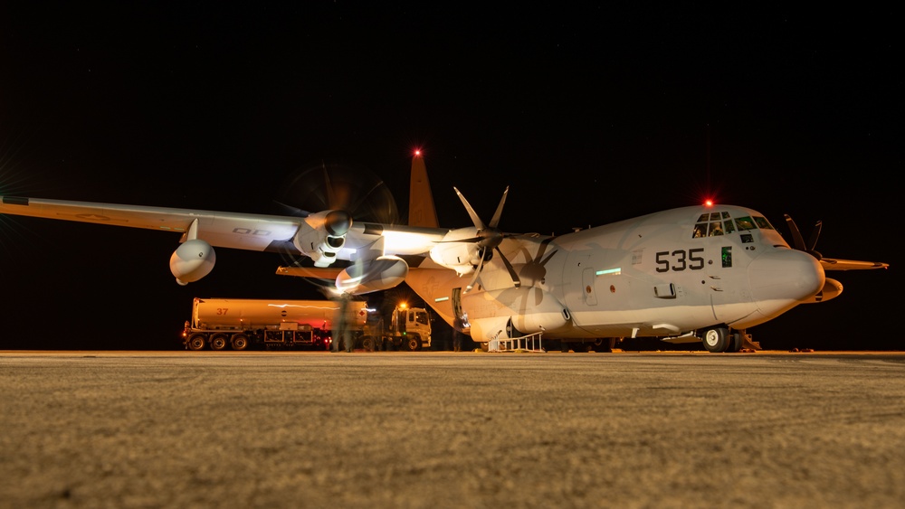 VMGR-152 and VMM-268 conducts aerial refueling during Exercise Pitch Black 22