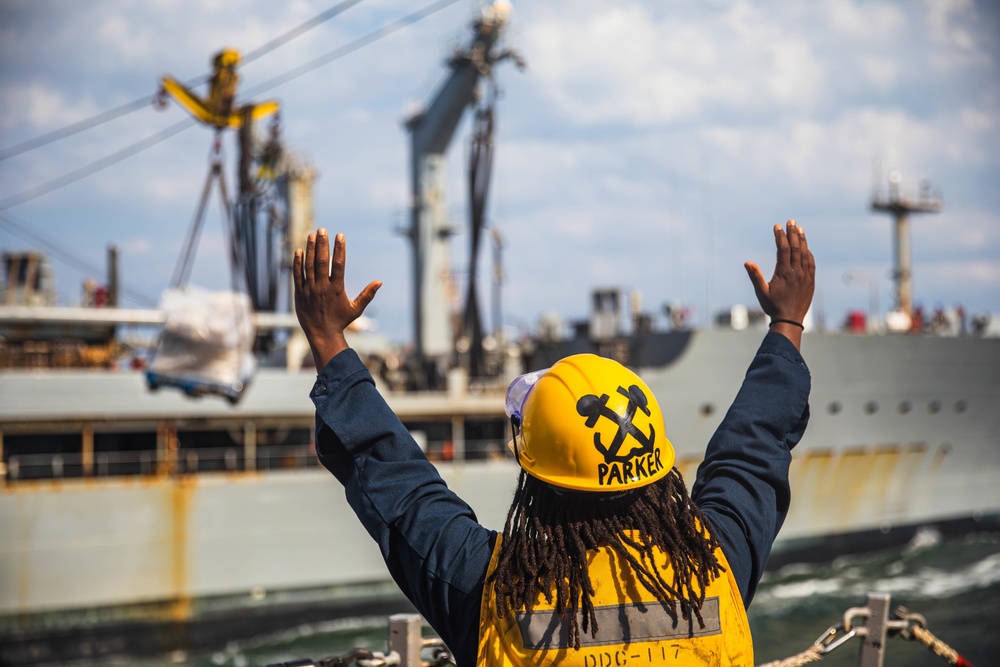 USS Paul Ignatius (DDG 117) Conducts Replenishment-at-Sea with USNS Leroy Grumman (T-AO 195)