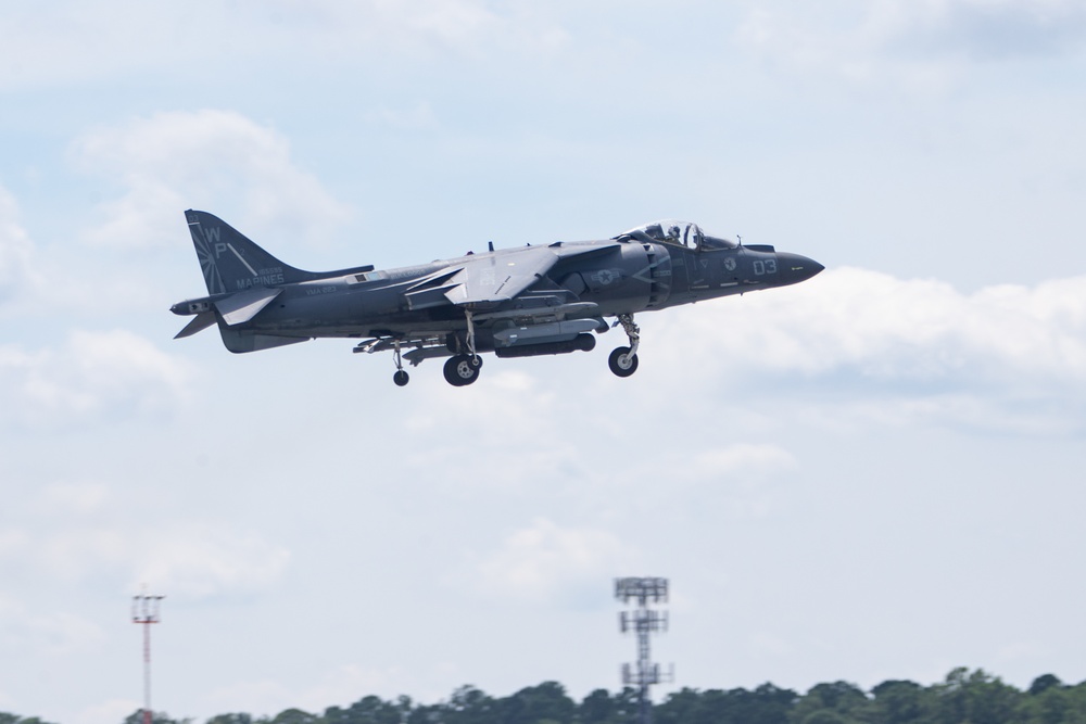 New Tricks For An Old Dog: Marines with VMA-223 load Air-to-Air missiles onto Harriers