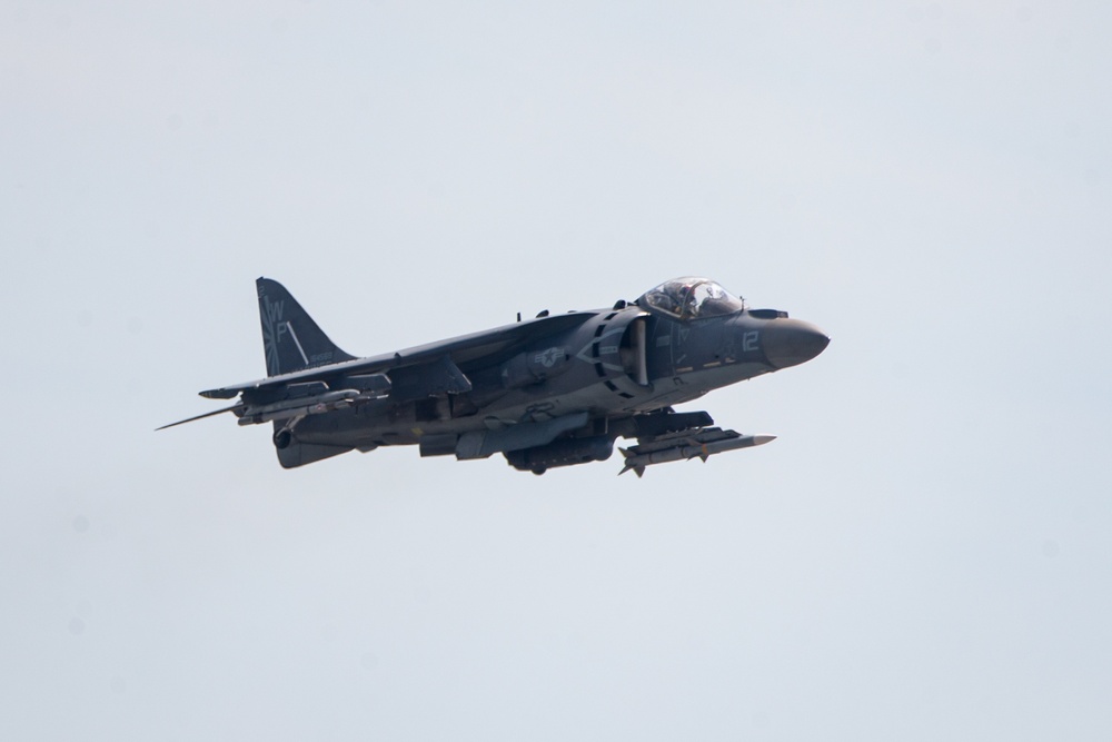 New Tricks For An Old Dog: Marines with VMA-223 load Air-to-Air missiles onto Harriers