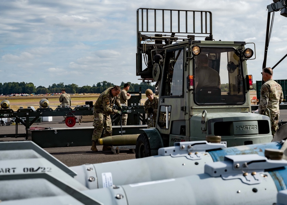 23rd Aircraft Maintenance Unit Aircraft Armament Systems Specialists and 5th Munitions Squadron Munitions Systems Maintenance Specialists Build Munitions