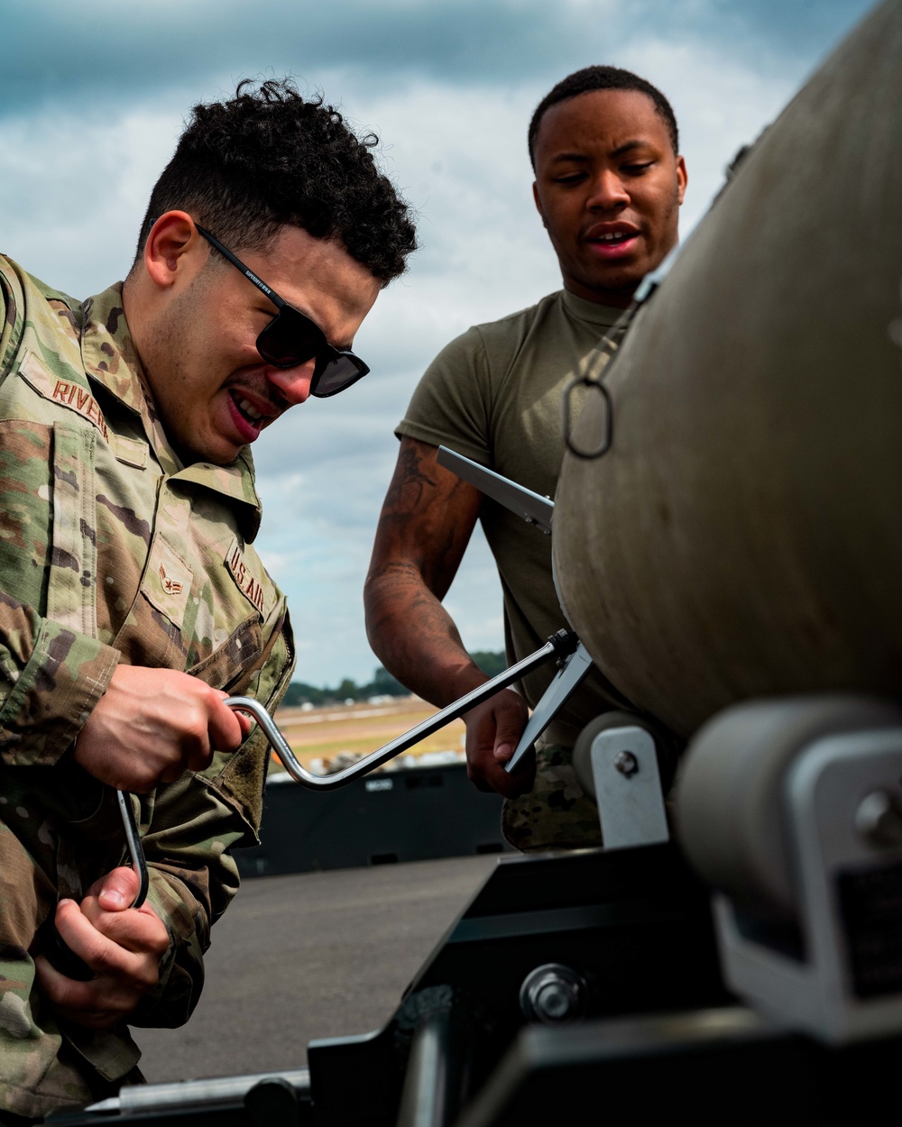 23rd Aircraft Maintenance Unit Aircraft Armament Systems Specialists and 5th Munitions Squadron Munitions Systems Maintenance Specialists Build Munitions