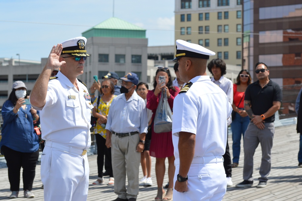 Naval Museum hosts a promotion ceremony for Navy Expeditionary Combat Command on Battleship Wisconsin