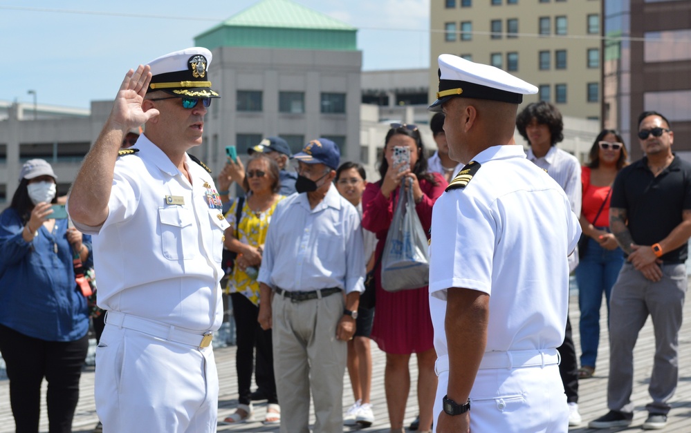 Naval Museum hosts a promotion ceremony for Navy Expeditionary Combat Command on Battleship Wisconsin