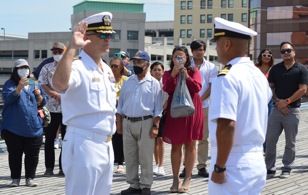 Naval Museum hosts a promotion ceremony for Navy Expeditionary Combat Command on Battleship Wisconsin