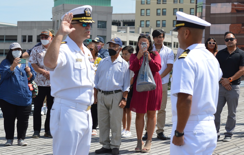 Naval Museum hosts a promotion ceremony for Navy Expeditionary Combat Command on Battleship Wisconsin