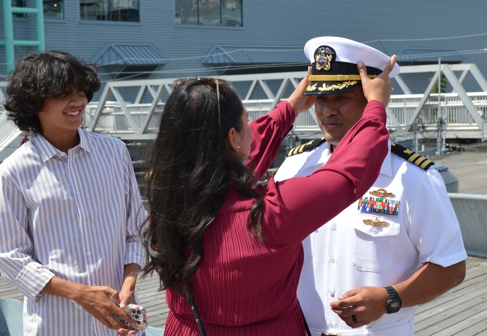 Naval Museum hosts a promotion ceremony for Navy Expeditionary Combat Command on Battleship Wisconsin