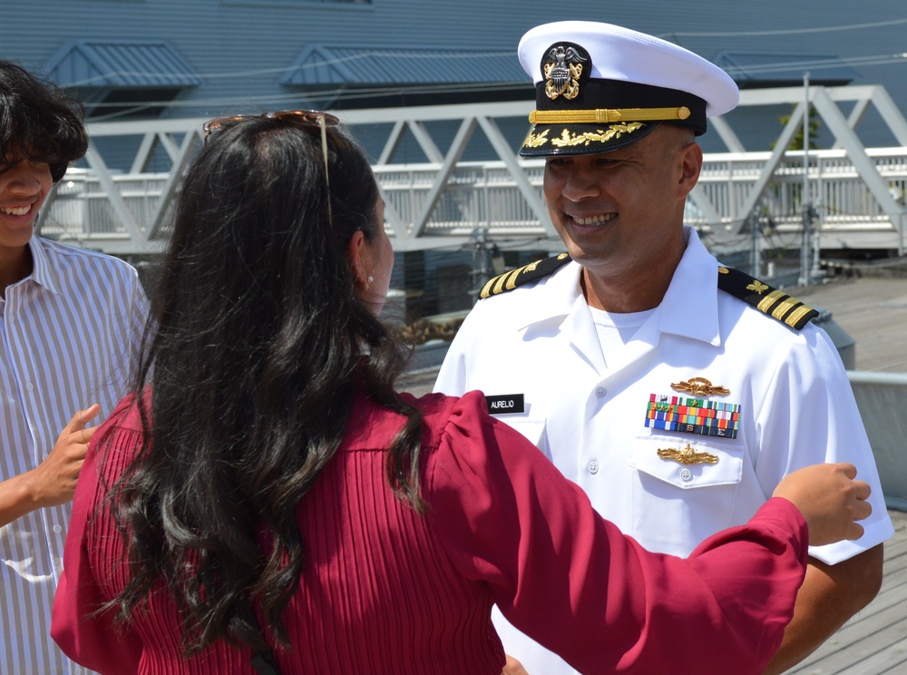 Naval Museum hosts a promotion ceremony for Navy Expeditionary Combat Command on Battleship Wisconsin