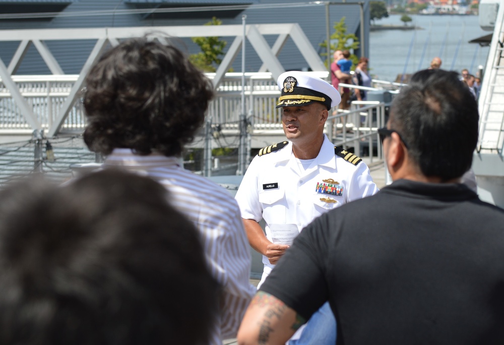 Naval Museum hosts a promotion ceremony for Navy Expeditionary Combat Command on Battleship Wisconsin