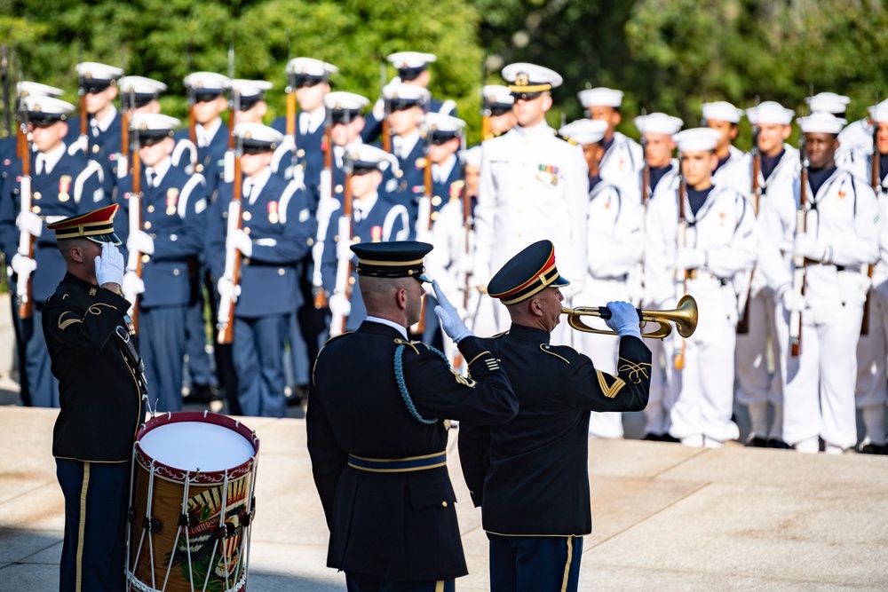 Danish Minister of Defence Morten Bødskov Participates in an Armed Forces Full Honors Wreath-Laying Ceremony at the Tomb of the Unknown Soldier