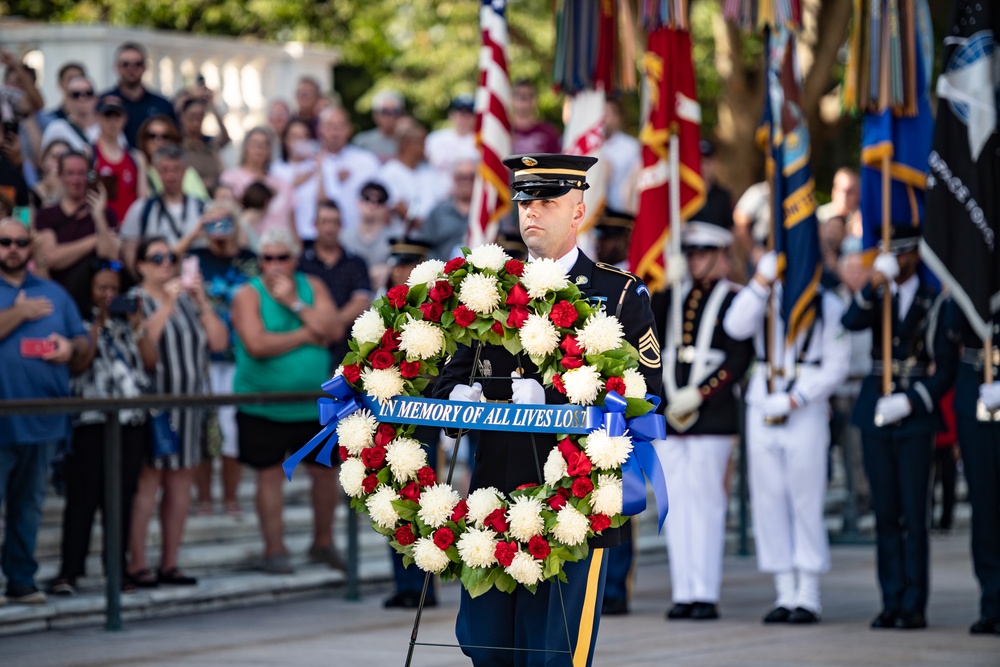 Danish Minister of Defence Morten Bødskov Participates in an Armed Forces Full Honors Wreath-Laying Ceremony at the Tomb of the Unknown Soldier