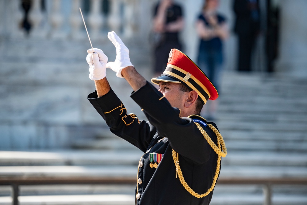 Danish Minister of Defence Morten Bødskov Participates in an Armed Forces Full Honors Wreath-Laying Ceremony at the Tomb of the Unknown Soldier