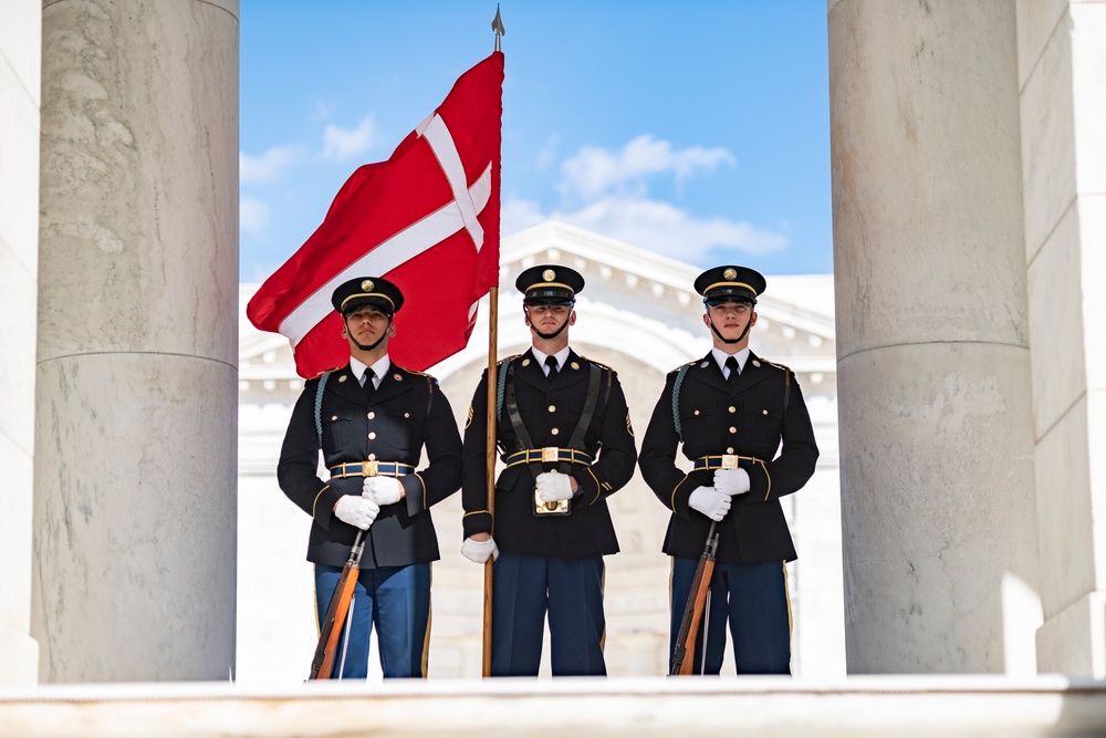 Danish Minister of Defence Morten Bødskov Participates in an Armed Forces Full Honors Wreath-Laying Ceremony at the Tomb of the Unknown Soldier