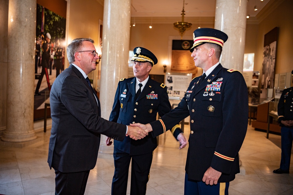 Danish Minister of Defence Morten Bødskov Participates in an Armed Forces Full Honors Wreath-Laying Ceremony at the Tomb of the Unknown Soldier