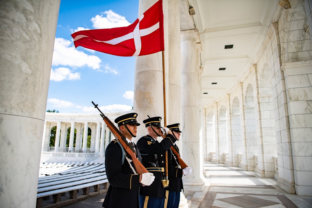 Danish Minister of Defence Morten Bødskov Participates in an Armed Forces Full Honors Wreath-Laying Ceremony at the Tomb of the Unknown Soldier