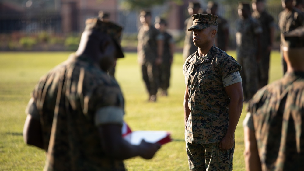 Headquarters Battalion, Marine Forces Reserve, recognizes Marines during battalion formation