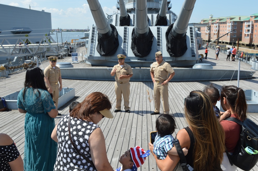 Naval Museum hosts a promotion ceremony aboard Battleship Wisconsin