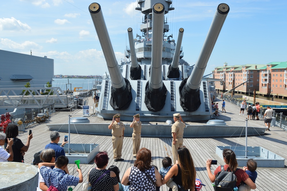 Naval Museum hosts a promotion ceremony aboard Battleship Wisconsin