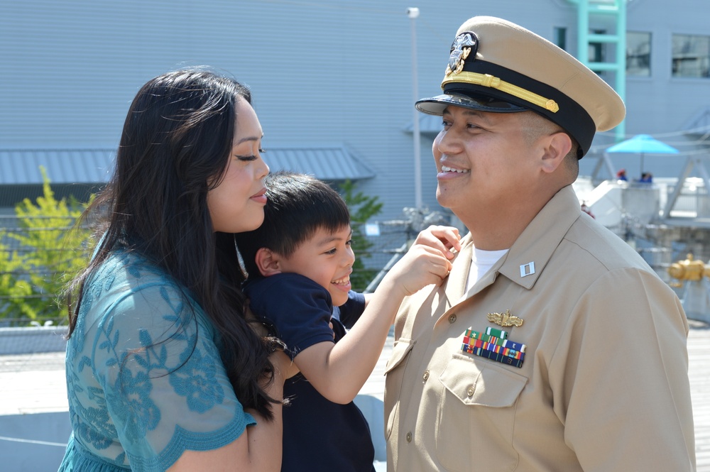 Promotion ceremony aboard the Battleship Wisconsin