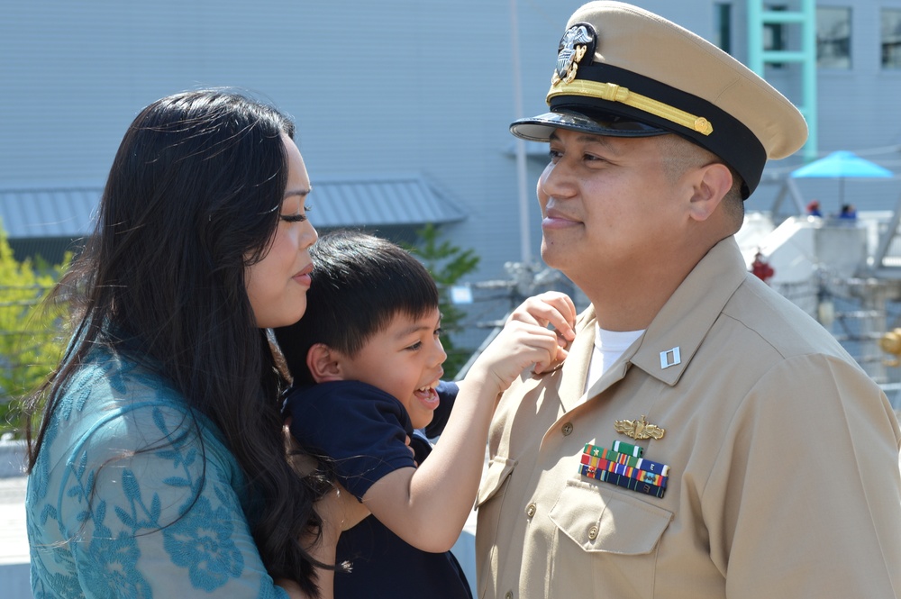 Promotion ceremony aboard the Battleship Wisconsin